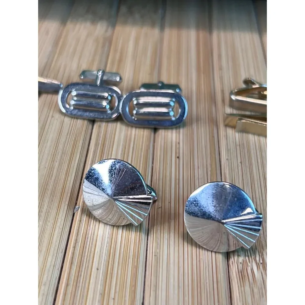 Vintage Cufflinks 7 Sets Swank Mens Jewelry Box Cuff Links Midcentury Retro
